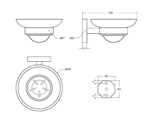 Мыльница Cezares Relax RELAX-SODS-IN Сатин