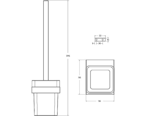 Ершик для унитаза Cezares Slider SLIDER-TBS-V-01 Хром