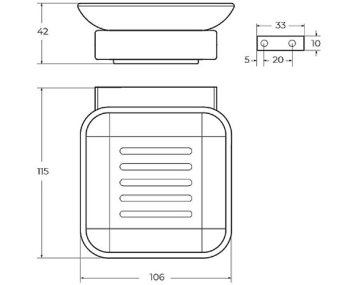 Мыльница Cezares Slider SLIDER-SODS-01 Хром
