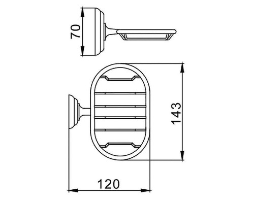 Мыльница Frap F15 F1502-1 Хром