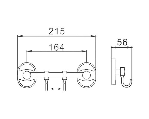 Вешалка для полотенец Frap F19 F1915-2 Хром