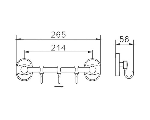 Вешалка для полотенец Frap F19 F1915-3 Хром