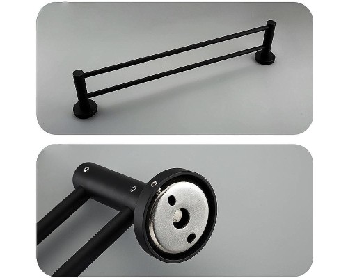 Полотенцедержатель Frap F302 F30209 двойной Черный матовый