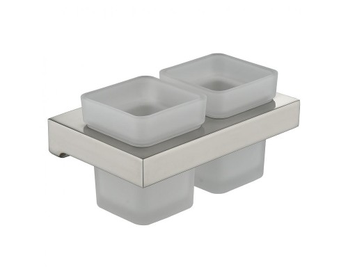 Стакан для зубных щеток Grocenberg AC0022NK двойной цвет Никель