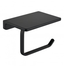 Держатель туалетной бумаги Grocenberg AC0027BL с полкой цвет Черный матовый