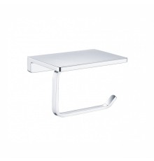 Держатель туалетной бумаги Grocenberg AC0027CR с полкой цвет Хром