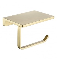 Держатель туалетной бумаги Grocenberg AC0027MG с полкой цвет Золото матовое