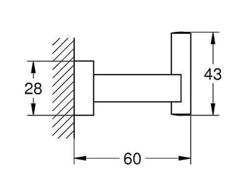 Крючок Grohe Essentials Cube 40511001 Хром