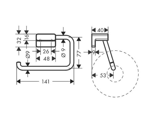 Держатель туалетной бумаги Hansgrohe AddStoris 41771000 Хром