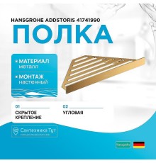 Металлическая полка Hansgrohe AddStoris 41741990 угловая Полированное золото