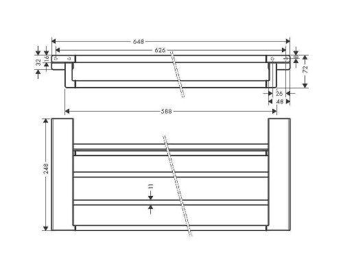 Полка для полотенец Hansgrohe AddStoris 41751140 Шлифованная бронза