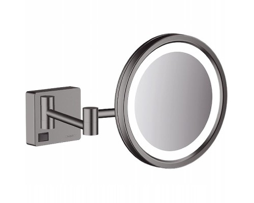 Косметическое зеркало Hansgrohe AddStoris 41790340 с подсветкой с увеличением Шлифованный черный хром