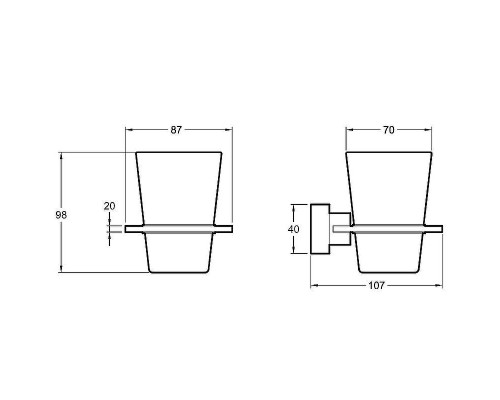 Стакан для зубных щеток Jacob Delafon Mecanique E77866-CP цвет Хром