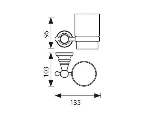 Стакан для зубных щеток Kaiser Arno KH-2205 цвет Хром