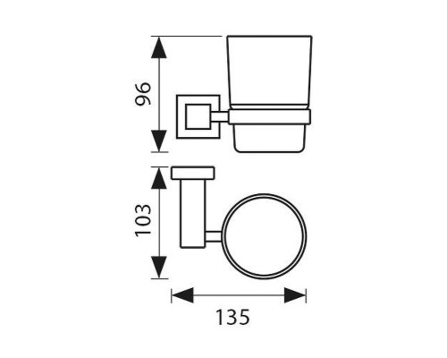 Стакан для зубных щеток Kaiser Canon KH-2305 цвет Хром