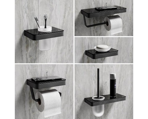 Мыльница Lemark Glass Line 9742039 Черная матовая