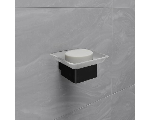 Мыльница Lemark Smooth Line 9742017 Черная матовая