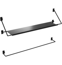 Металлическая полка Niagara Nova 90 NG9020B с полотенцедержателем Черная матовая