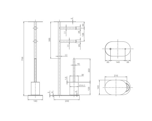 Напольная стойка Raglo R300.31.09 цвет Графит