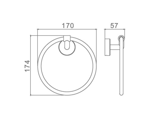Кольцо для полотенец Raglo R320.04 цвет Хром