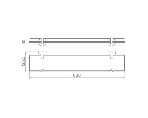 Стеклянная полка Raglo R320.07 цвет Хром