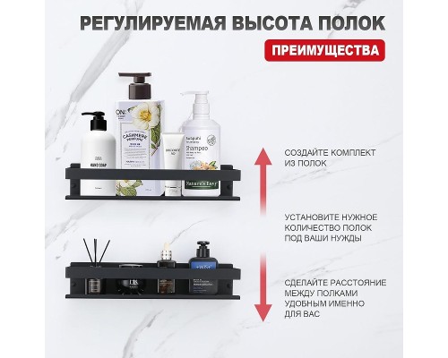 Металлическая полка Raglo R340.03.06 цвет Черный матовый