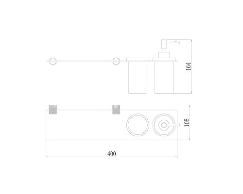 Дозатор для жидкого мыла со стаканом и полочкой Savol S-002169Q цвет Графит