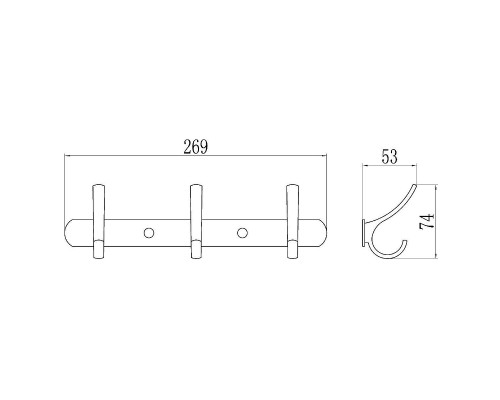Вешалка для полотенец Savol S-004253 цвет Хром