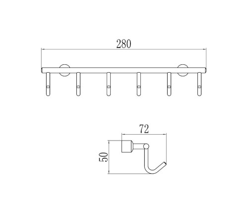 Вешалка для полотенец Savol S-005256 цвет Хром