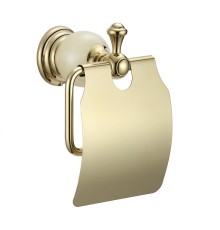 Держатель туалетной бумаги Savol S-005751B с крышкой цвет Золото