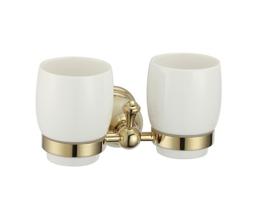 Стакан для зубных щеток Savol S-005768B двойной цвет Золото