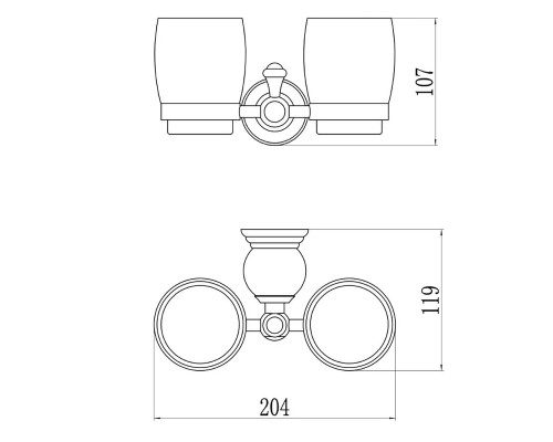 Стакан для зубных щеток Savol S-005768B двойной цвет Золото