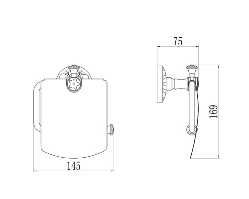 Держатель туалетной бумаги Savol S-005851A с крышкой цвет Хром