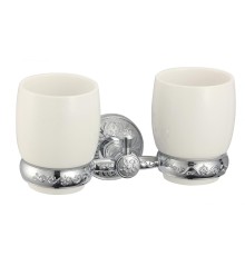 Стакан для зубных щеток Savol S-005868A двойной цвет Хром