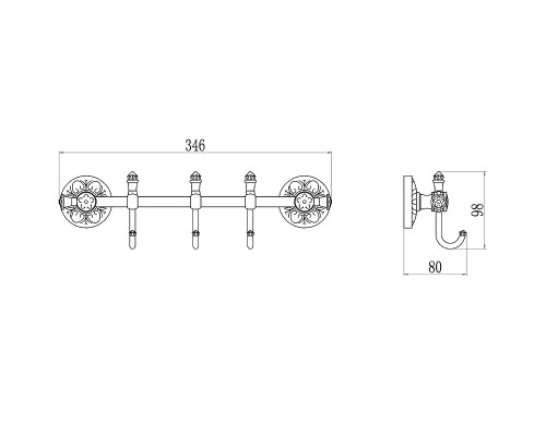 Вешалка для полотенец Savol S-005873A цвет Хром