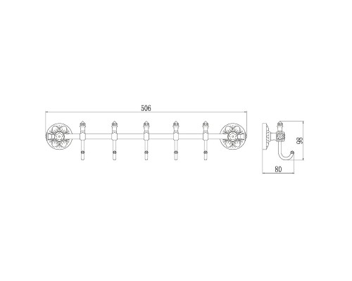 Вешалка для полотенец Savol S-005875C цвет Бронза