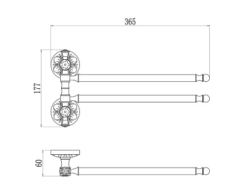 Полотенцедержатель Savol S-006602H поворотный цвет Черный