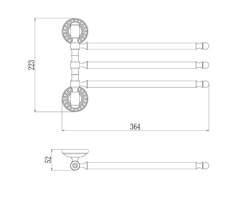 Полотенцедержатель Savol S-006603C поворотный цвет Бронза