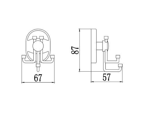 Тройной крючок Savol S-007055 цвет Хром