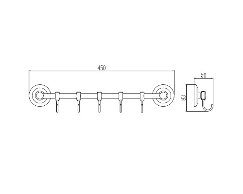 Вешалка для полотенец Savol S-007175 цвет Хром