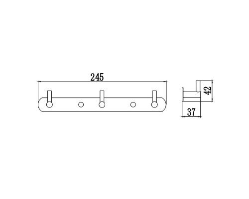 Вешалка для полотенец Savol S-007213 цвет Хром