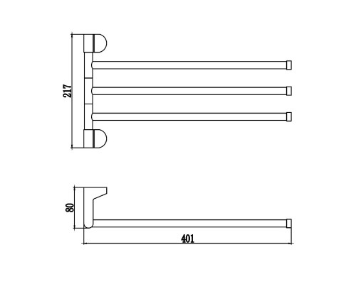 Полотенцедержатель Savol S-007303 поворотный цвет Хром