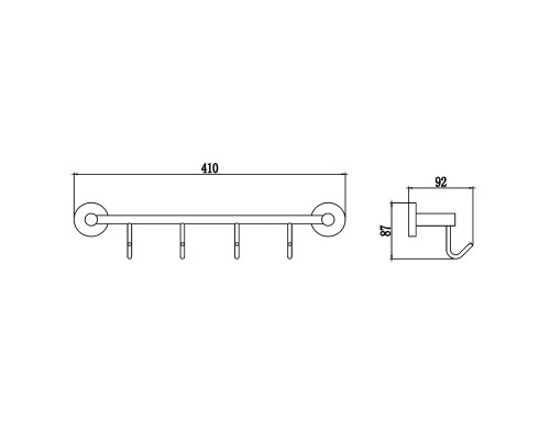 Вешалка для полотенец Savol S-008774 цвет Хром