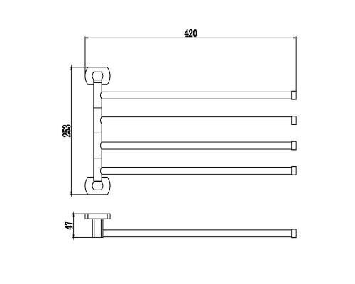 Полотенцедержатель Savol S-009904 поворотный цвет Хром