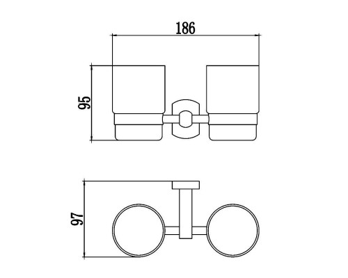 Стакан для зубных щеток Savol S-009968 двойной цвет Хром