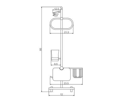 Напольная стойка Savol S-00B03 цвет Хром