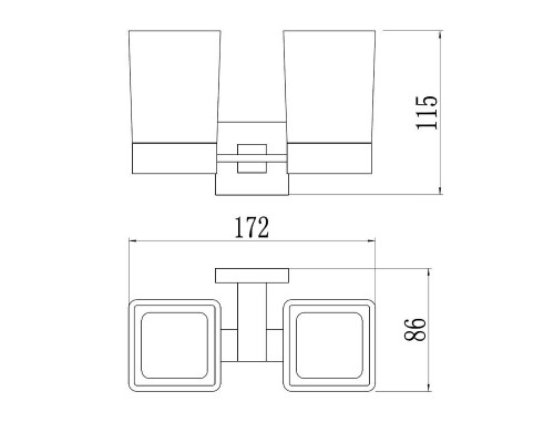 Стакан для зубных щеток Savol S-06568Q двойной цвет Графит