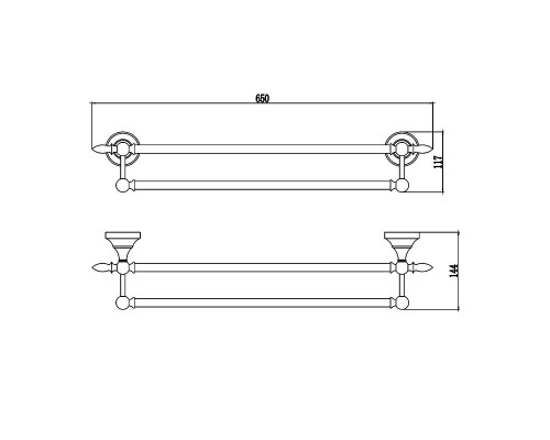 Полотенцедержатель Savol S-06848B двойной цвет Золото