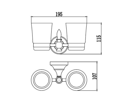 Стакан для зубных щеток Savol S-06868A двойной цвет Хром