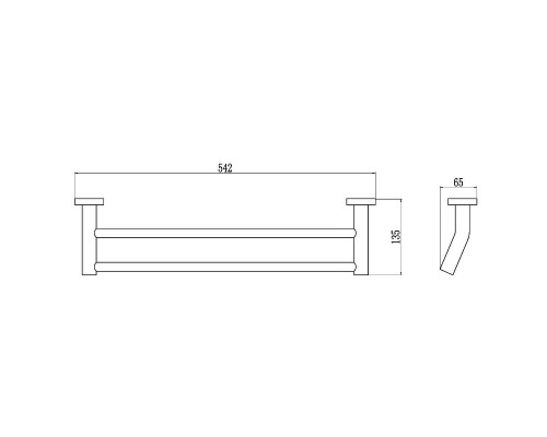 Полотенцедержатель Savol S-508748 двойной цвет Хром